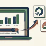 Editorial illustration: Cloudways managed cloud hosting concept for solo founders. A stylised laptop dashboard with a vertical-scaling slider connects via a curving arrow to three abstract cloud-provider tiles (DigitalOcean, AWS, GCP stand-ins). Warm cream background, navy and forest green palette, soft drop shadows, hand-drawn editorial style.